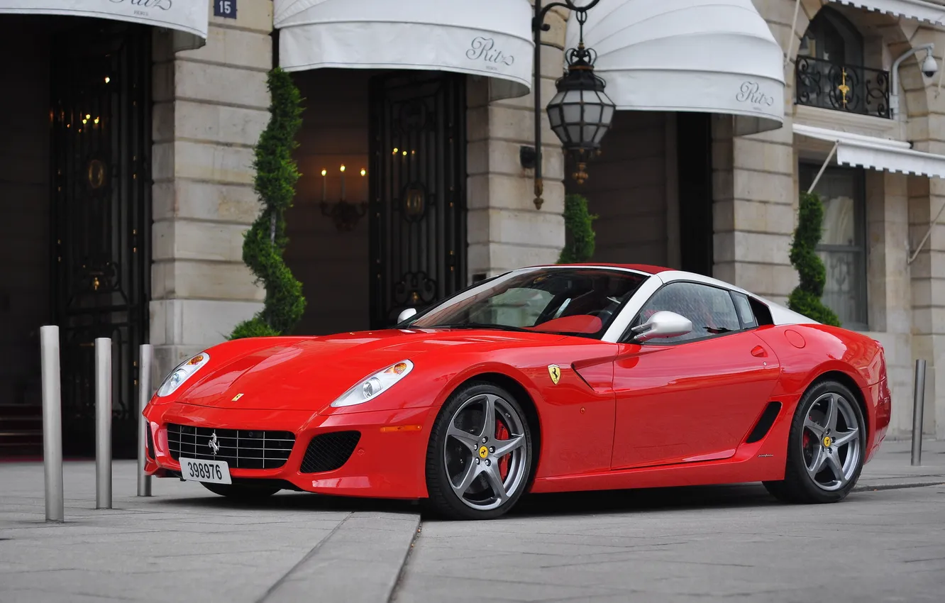 Photo wallpaper red, Parking, Ferrari, Ferrari SA Aperta