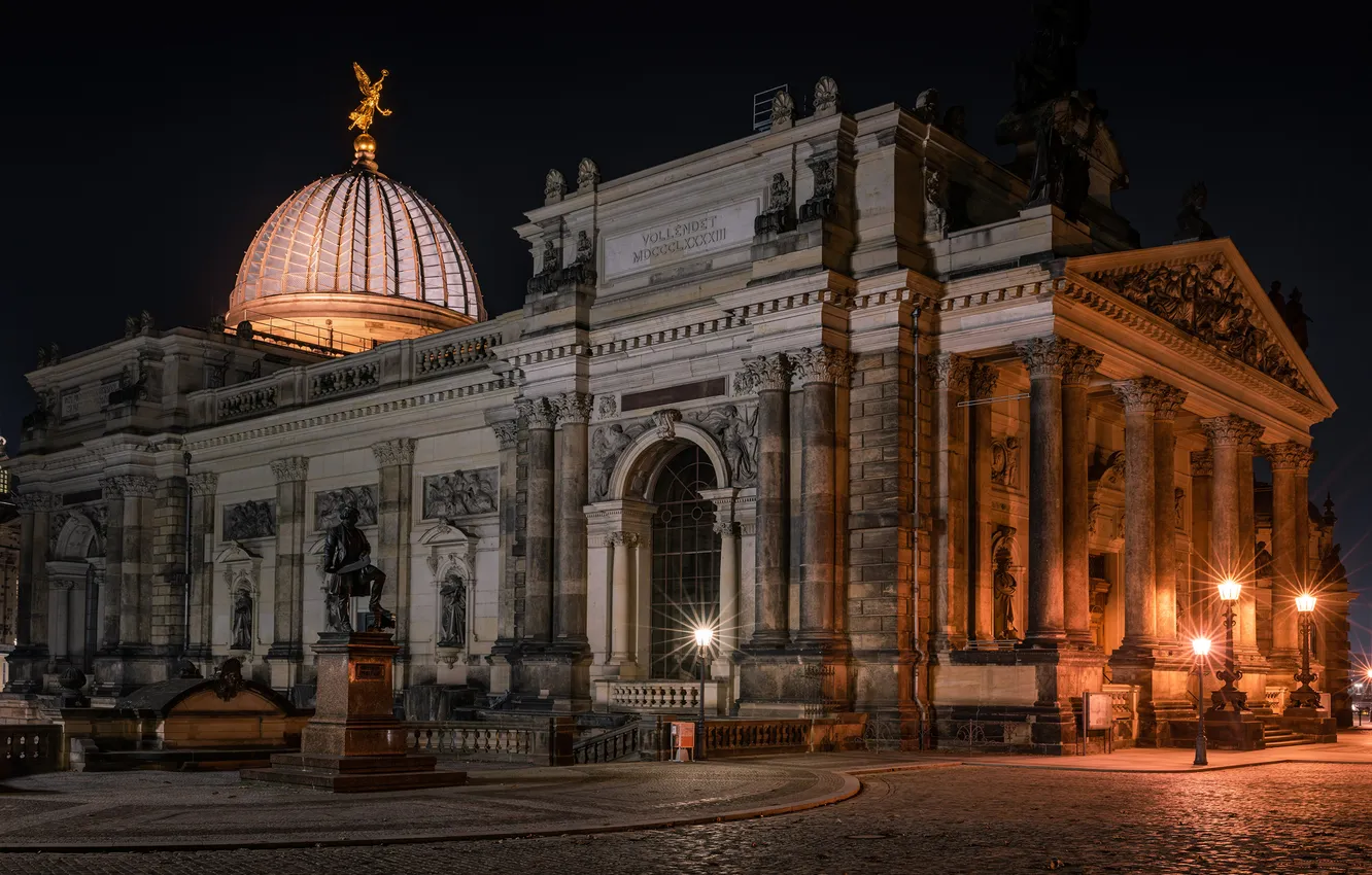 Photo wallpaper home, Germany, Dresden, town square, Street lights
