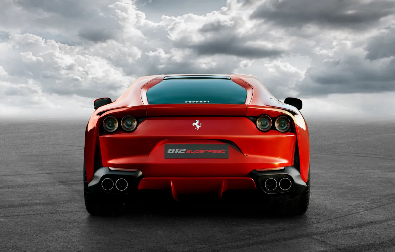 Photo wallpaper Ferrari, supercar, rear view, Superfast, 812