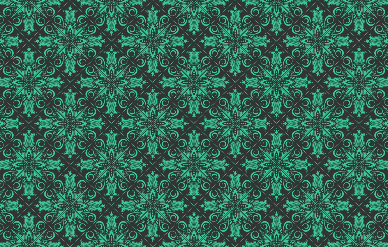 Photo wallpaper flowers, background, pattern, ornament, vintage, ornament