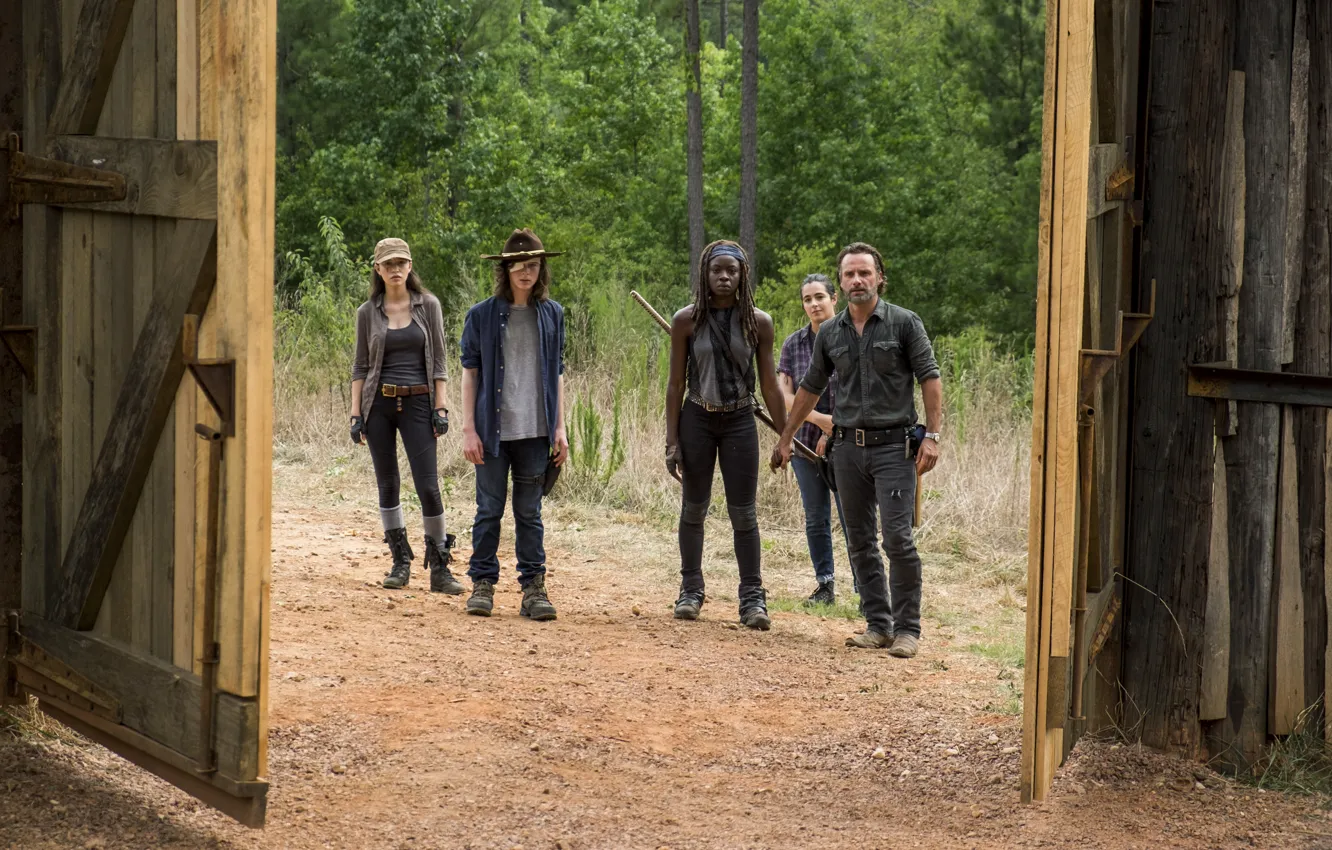 Photo wallpaper the fence, gate, The Walking Dead, Season 7