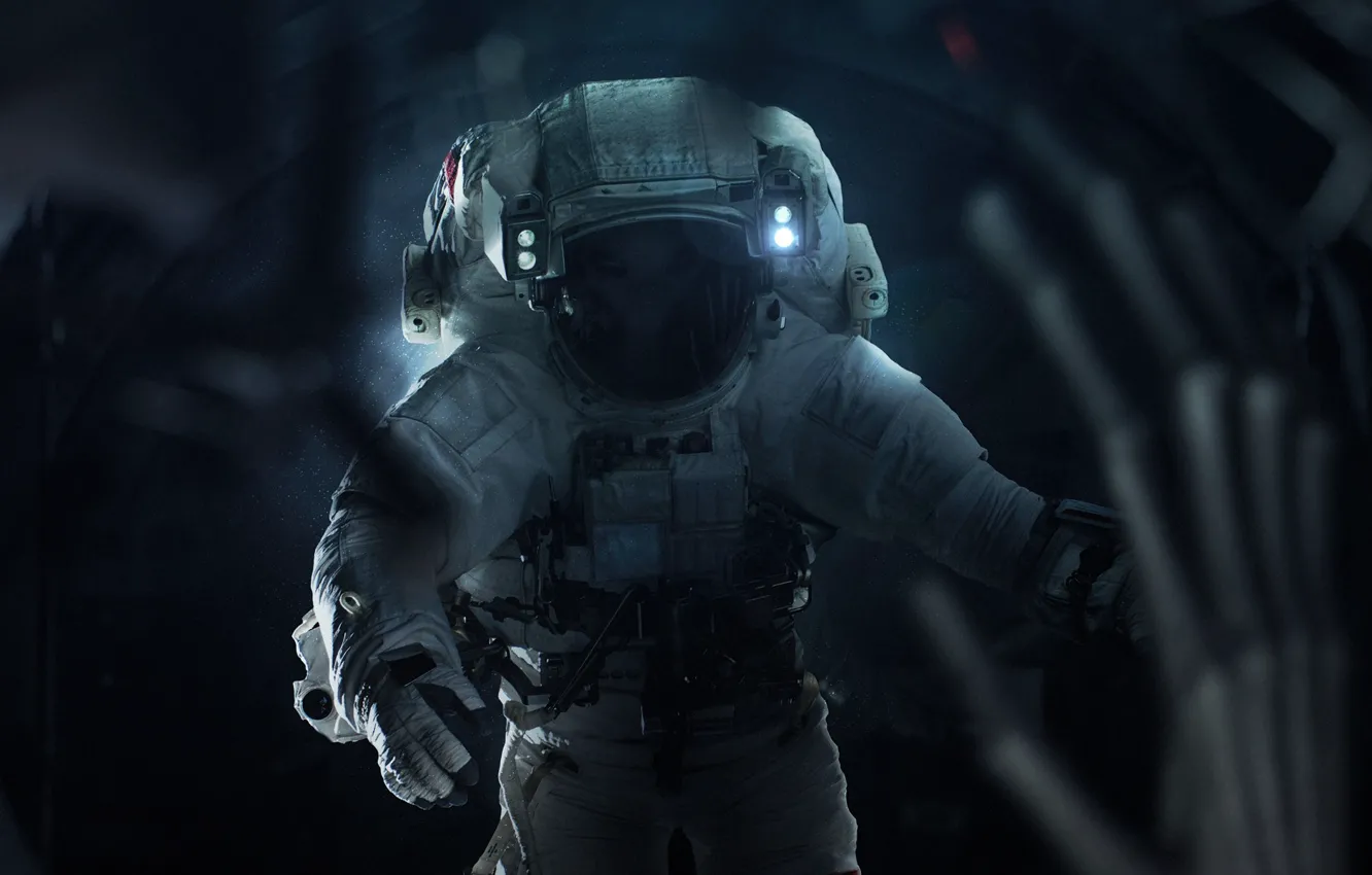 Photo wallpaper space, astronaut, the suit, art, Stranger, alien, costume, space