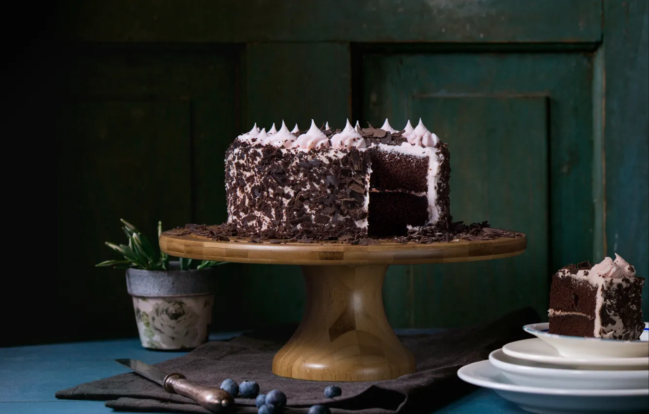 Photo wallpaper chocolate, cake, cream, dessert