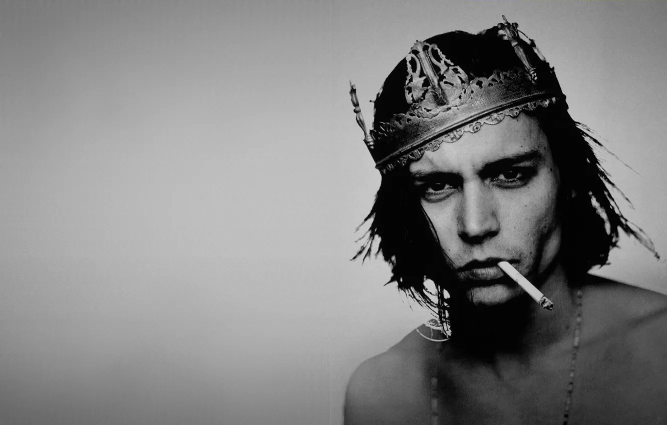 Photo wallpaper grey, crown, Johnny Depp, actor