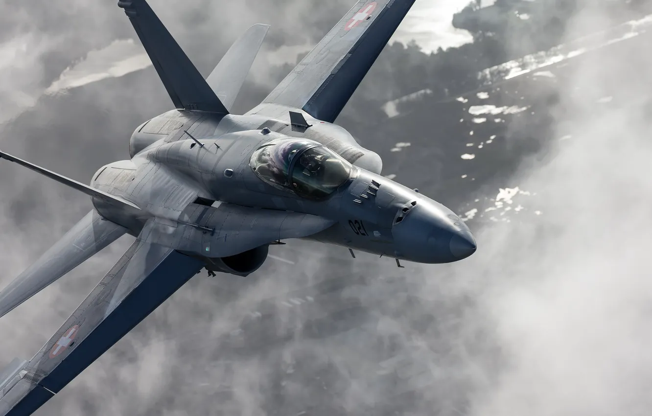 Photo wallpaper fighter, pilot, multipurpose, Hornet, CF-18