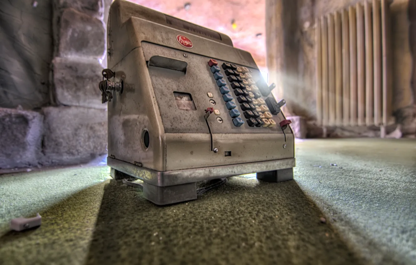 Photo wallpaper macro, background, cash register