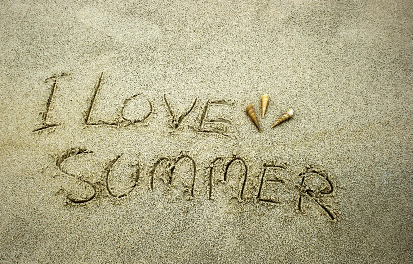 Photo wallpaper sand, sea, beach, summer, shell, summer, love, beach
