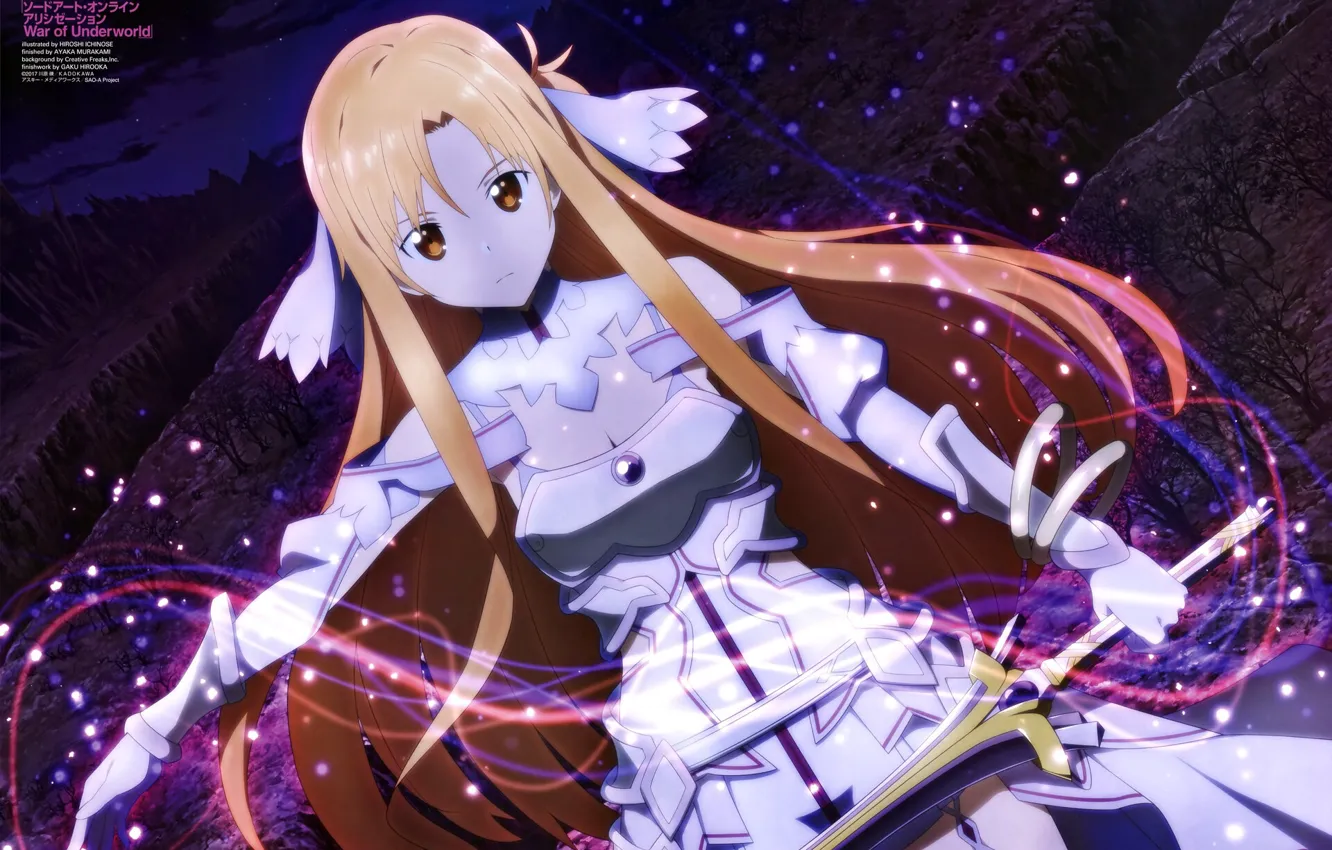 Photo wallpaper girl, sword, Asuna Yuuki, Asuna Yuuki, Sword Art Online: Alicization, Sword Art Online Alicization
