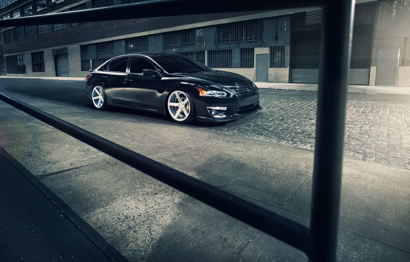 Photo wallpaper Nissan, black, Nissan, frontside, Altima