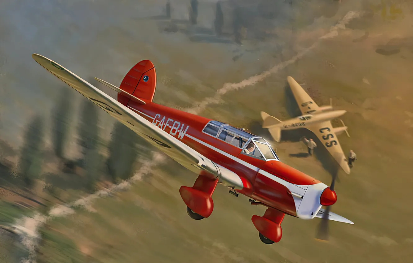 Photo wallpaper airplane, aviation, Percival P.10 Vega Gull