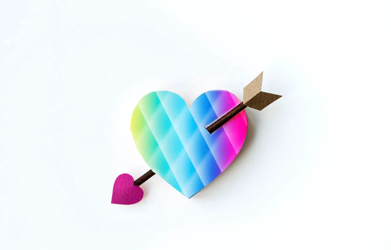 Photo wallpaper heart, arrows, colorful