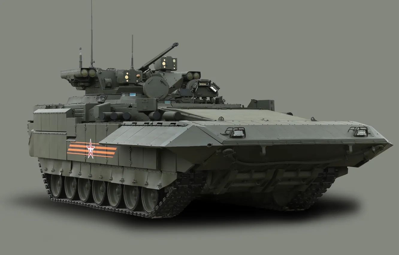 Photo wallpaper St. George ribbon, May 9, armor, the armed forces of Russia, infantry fighting vehicle, armed …