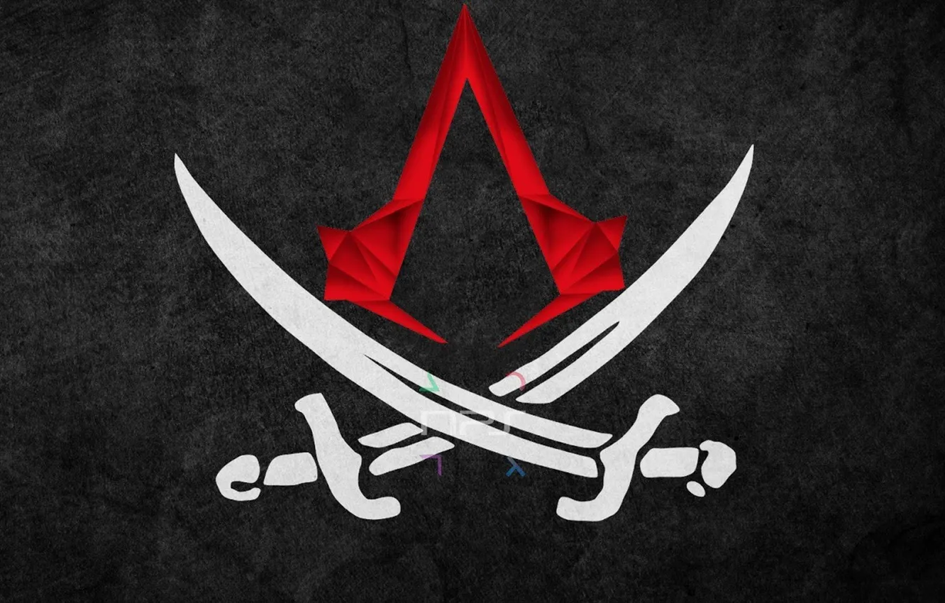 Photo wallpaper background, emblem, Black Flag, Assassins Creed 4