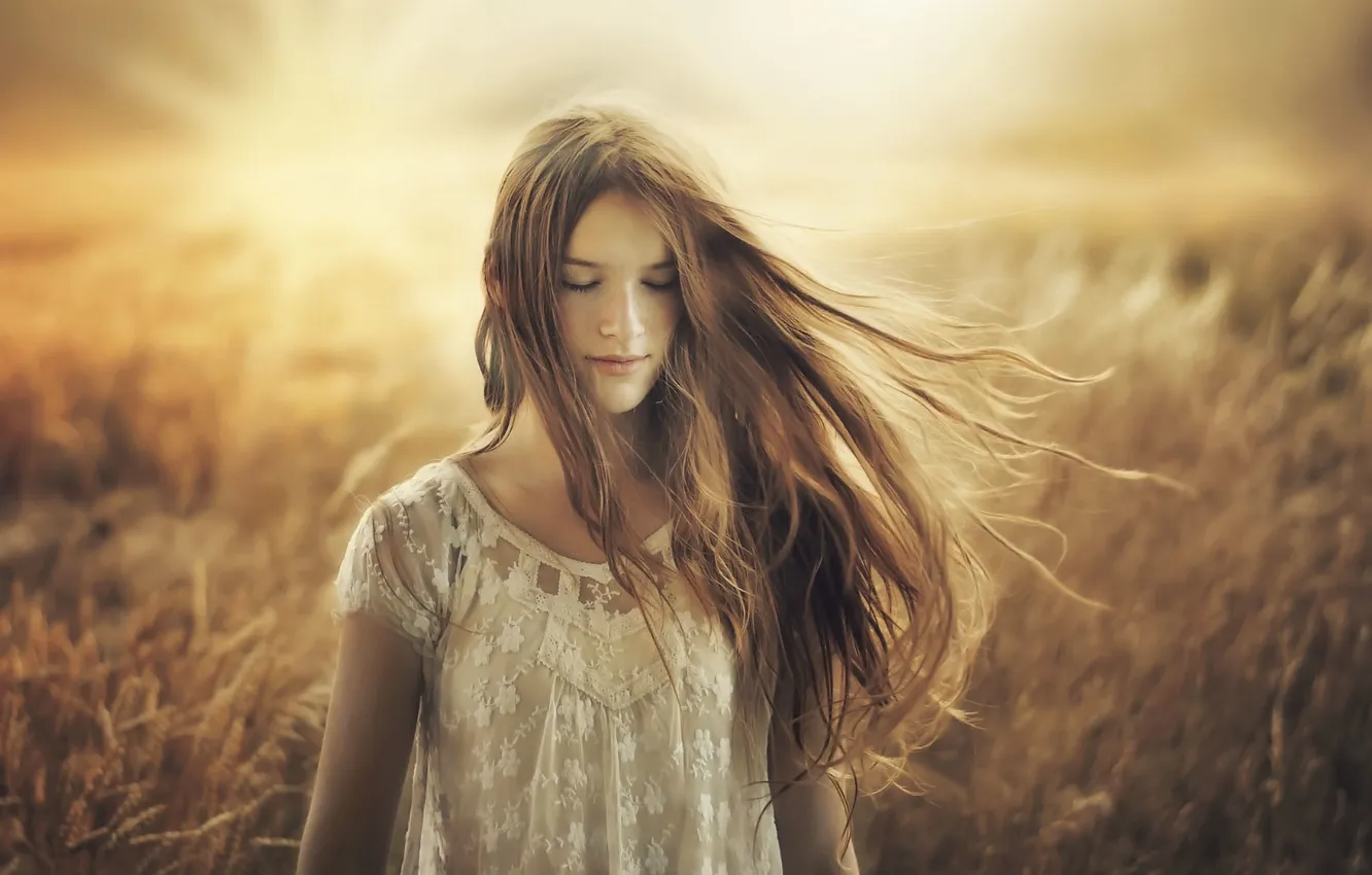 Photo wallpaper summer, girl, nature