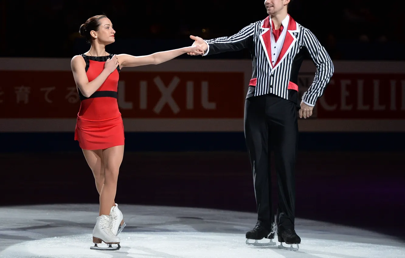 Photo wallpaper light, ice, shadow, Japan, figure skating, skaters, Ksenia Stolbova, Olympic Champions