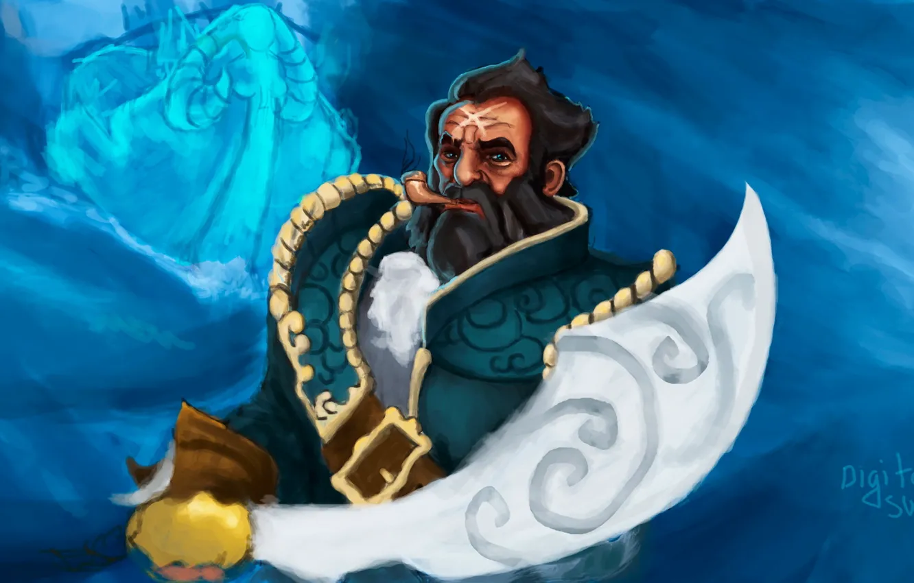 Photo wallpaper sea, dota, DotA, hero, kunkka