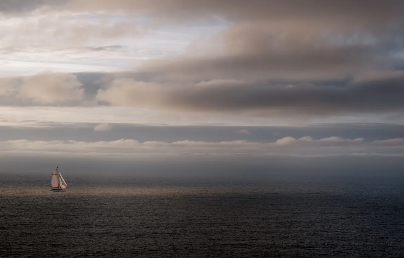 Photo wallpaper sea, nature, sailboat