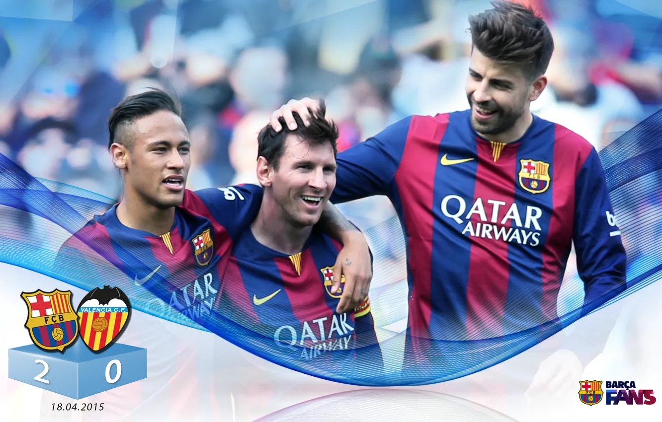 Photo wallpaper wallpaper, football, Lionel Messi, Sport, FC Barcelona, Neymar, Gerard Pique, players