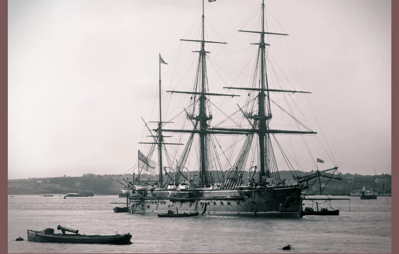 Photo wallpaper retro, ship, sailing, 1902, swiftsure