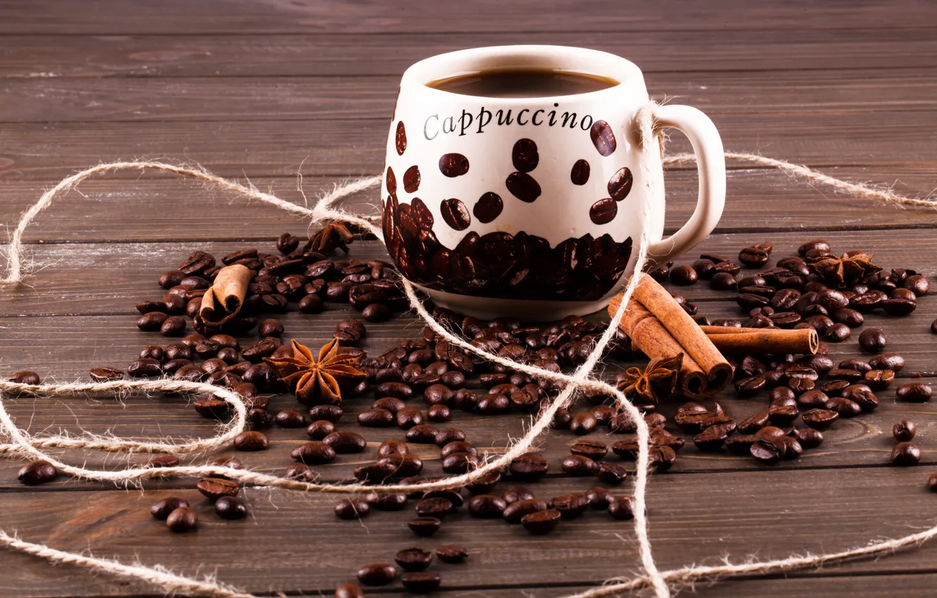 Photo wallpaper coffee, chocolate, cinnamon, coffee beans