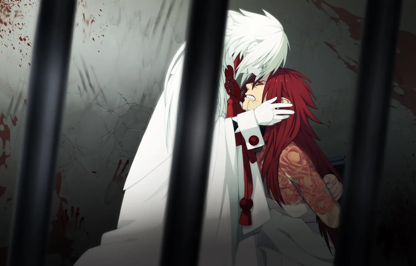 Photo wallpaper white, flowers, red, blood, cell, tattoo, art, guy