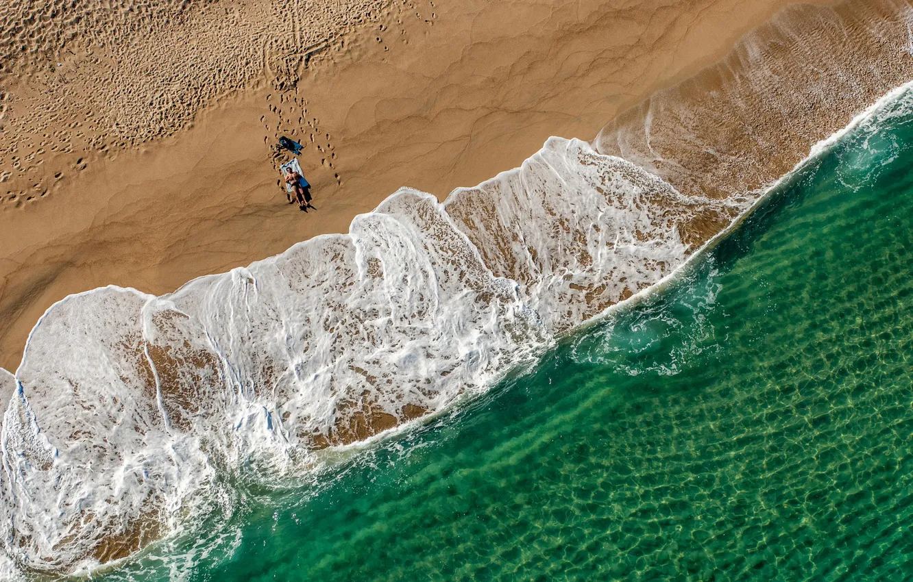 Photo wallpaper sand, beach, summer, the ocean, people