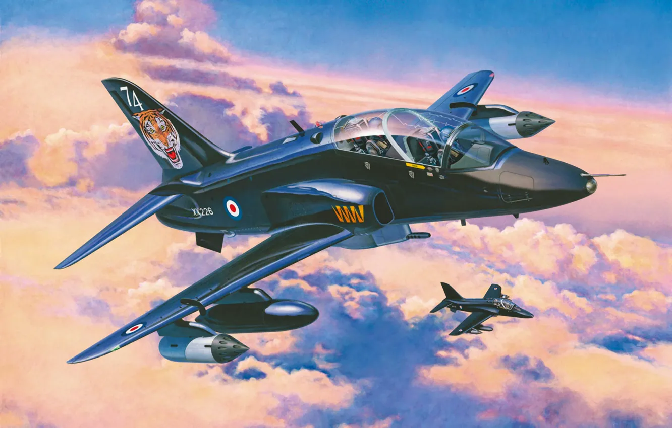 Photo wallpaper war, art, airplane, aviation, jet, paintig, BAe Hawk T.1A