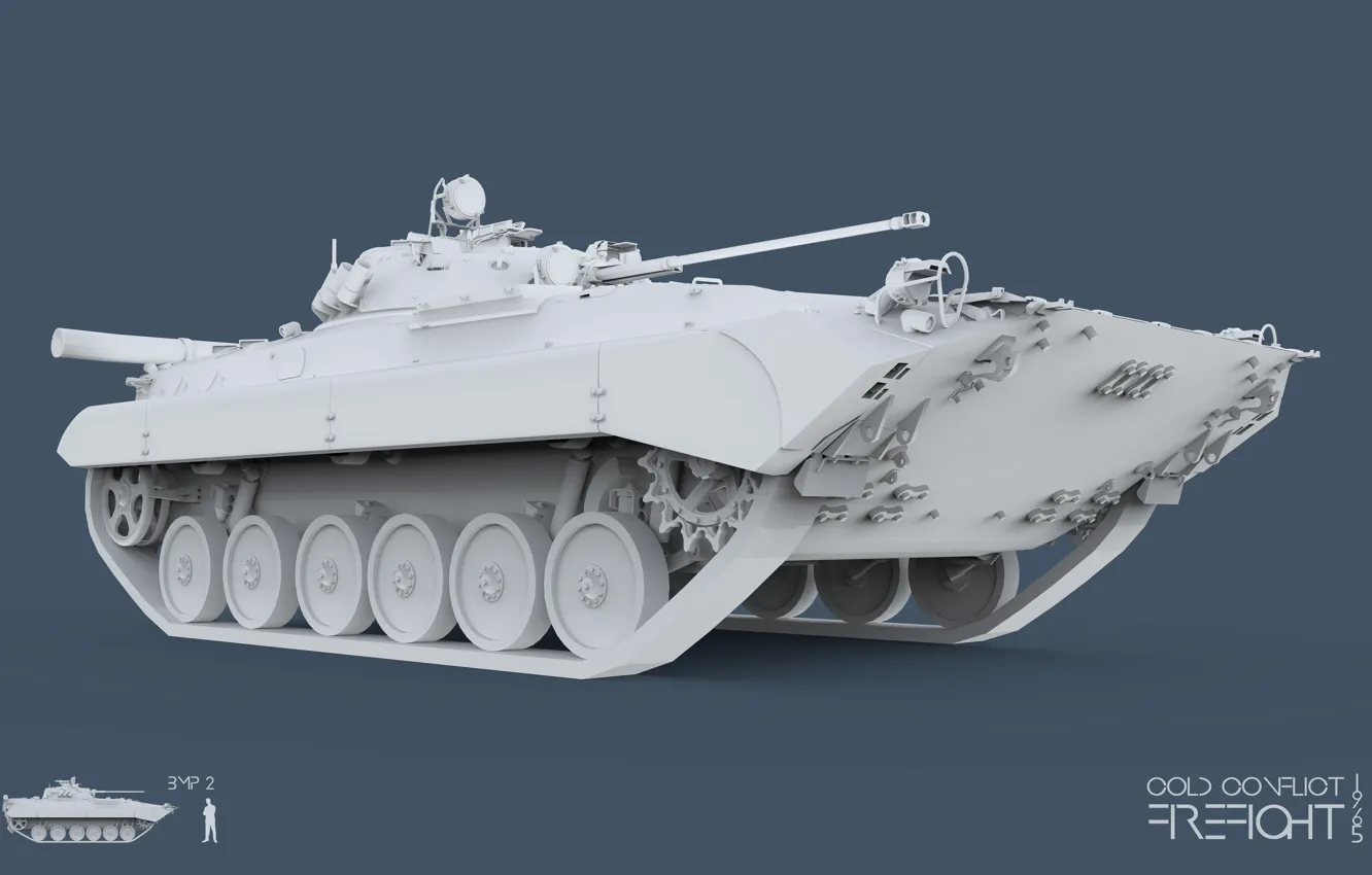 Photo wallpaper 3ds max, CC Firefight 1985, keyshot, cold conflict, Firefight 1985, BMP 2, BMP 2