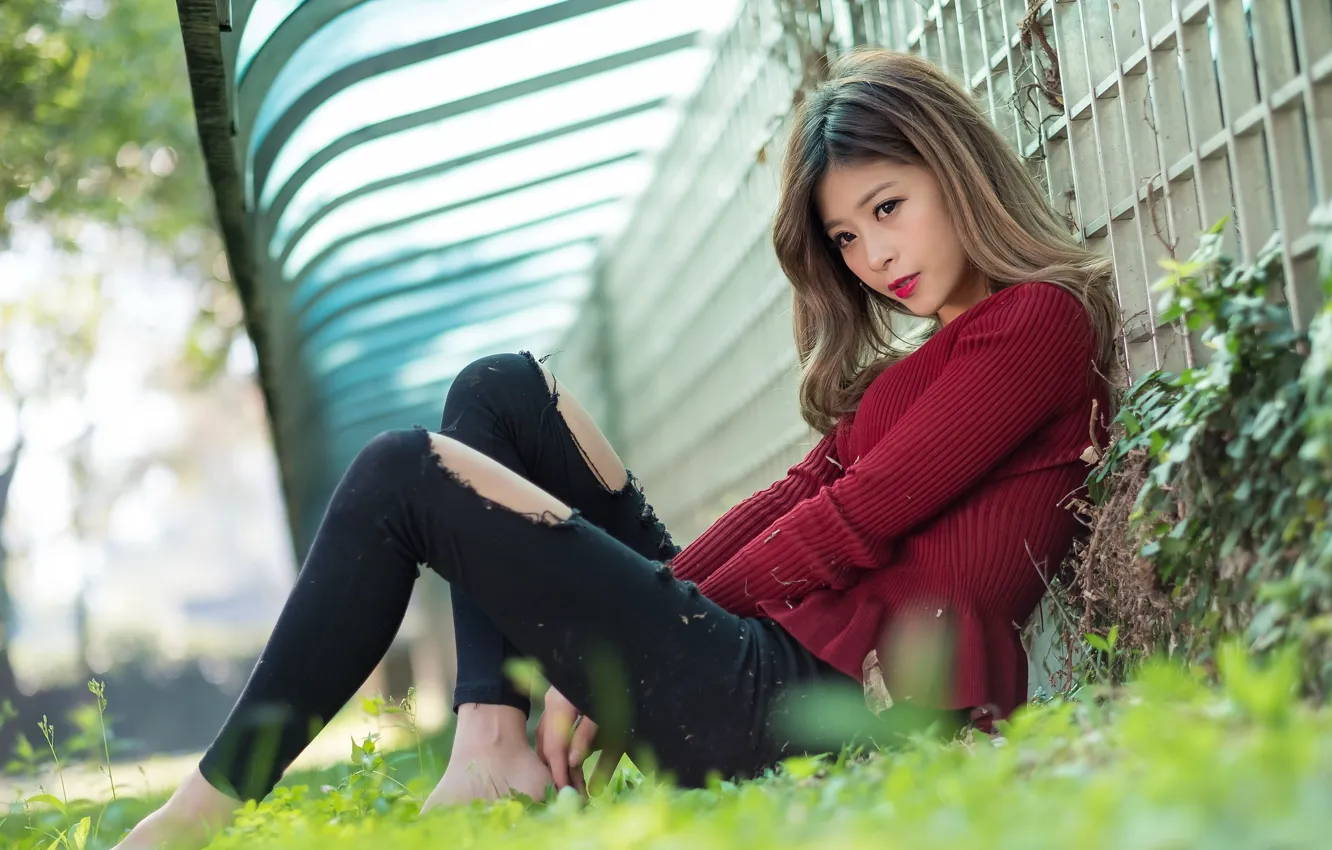 Photo wallpaper look, girl, Asian