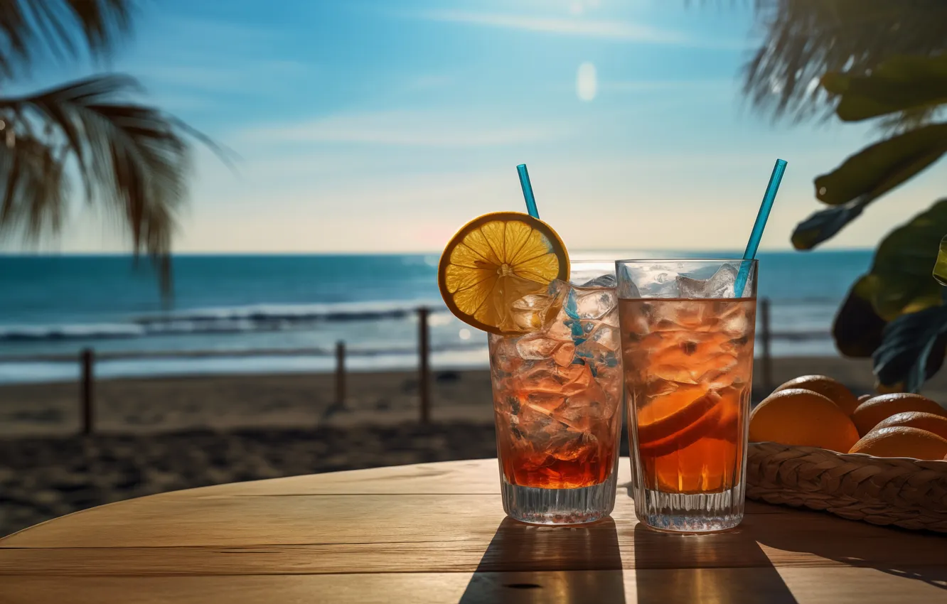 Photo wallpaper glass, drink, AI ART