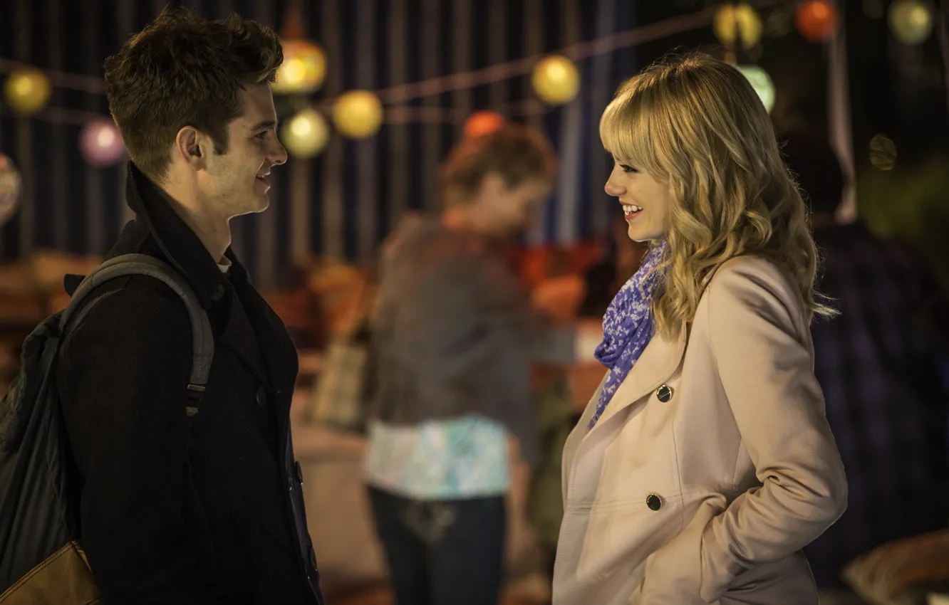 Photo wallpaper Emma Stone, film, Andrew Garfield, Peter Parker, Spider Man, Gwen Stacy, The Amazing Spider Man …
