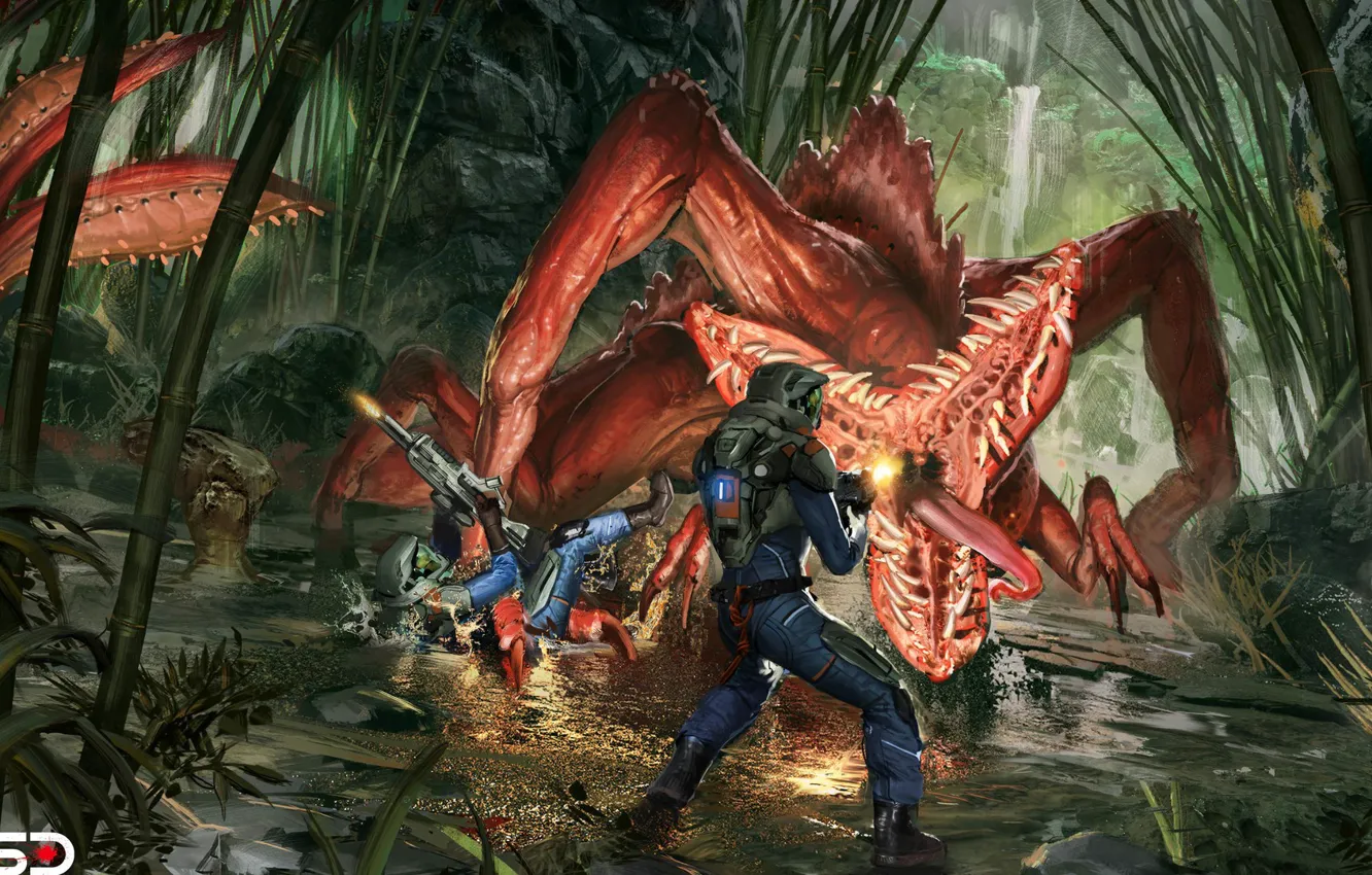 Photo wallpaper language, jungle, monster, ambush, Jude Smith