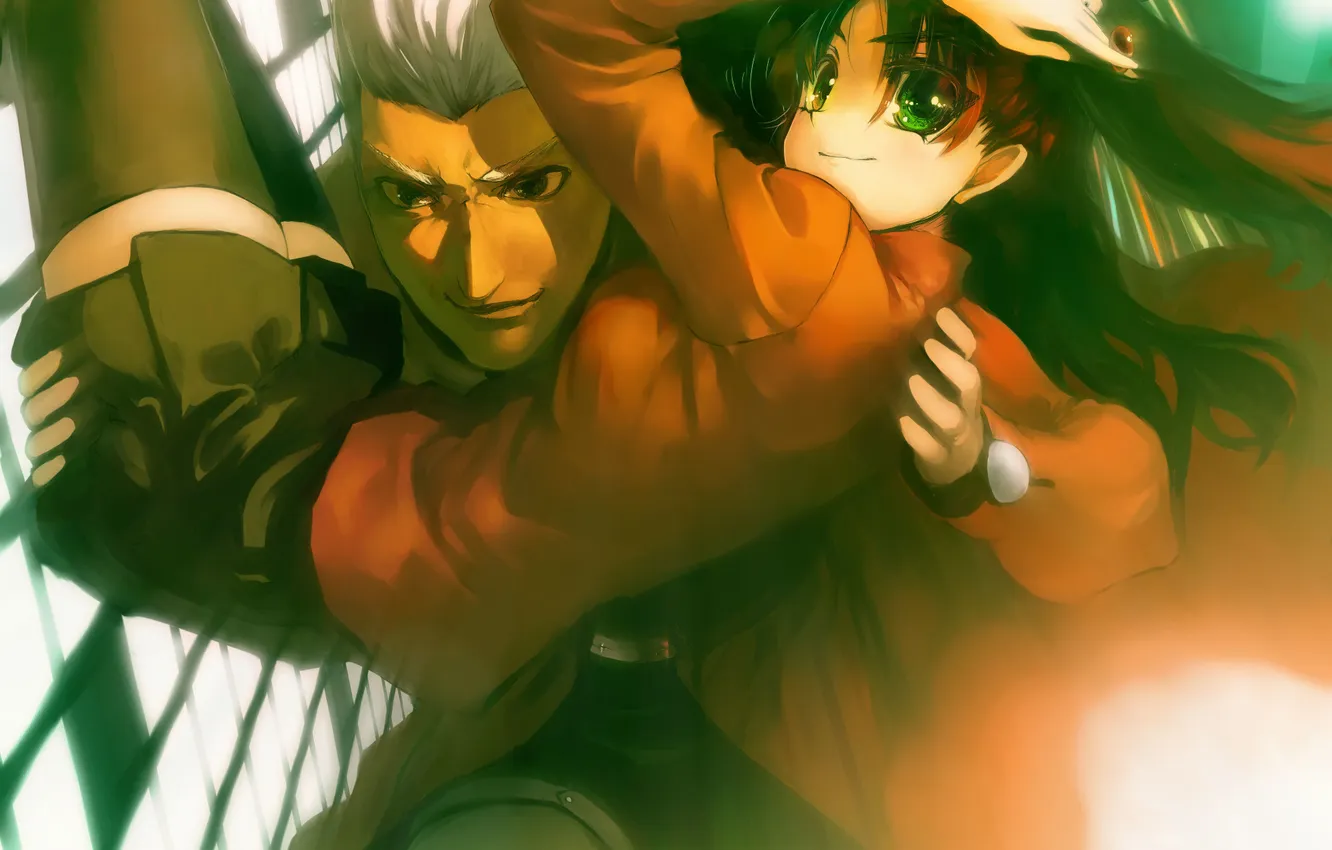 Photo wallpaper girl, anime, art, guy, Fate Stay Night, Archer, the biome, Bob