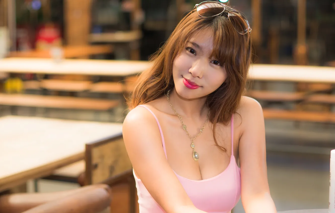 Photo wallpaper look, girl, face, Asian