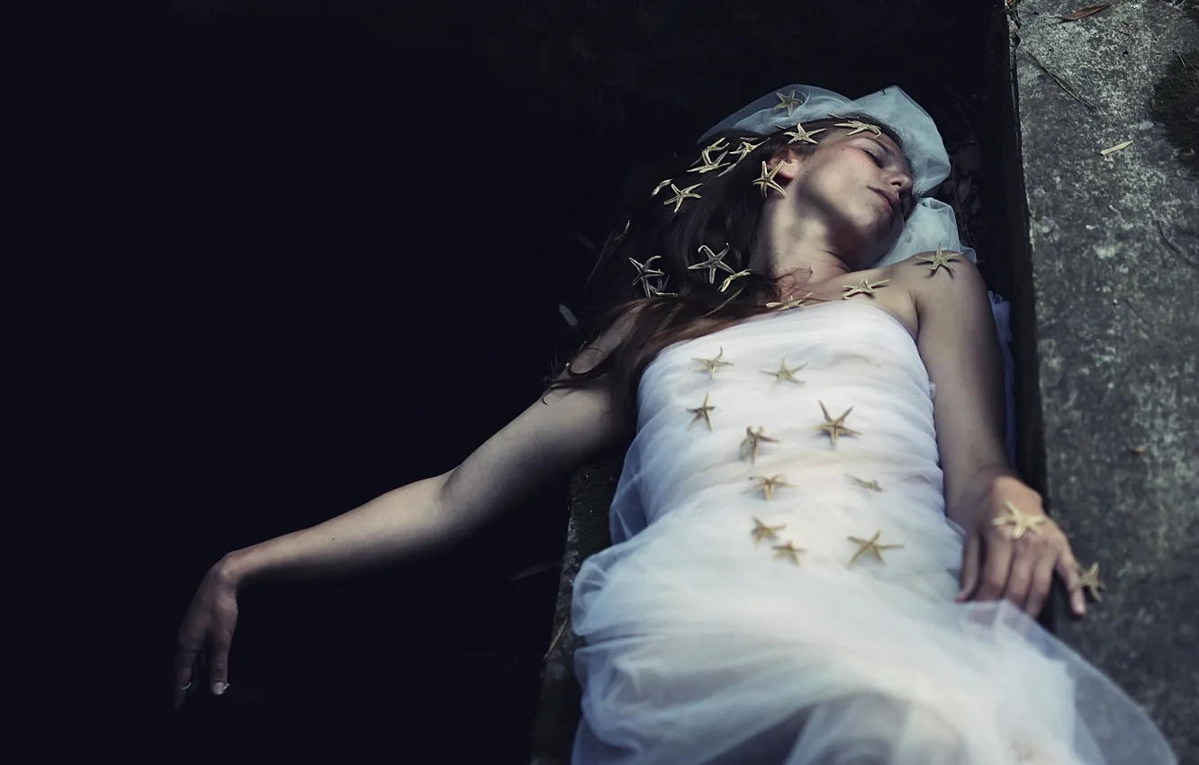 Photo wallpaper girl, stars, mermaid, sleep, the situation, Berta