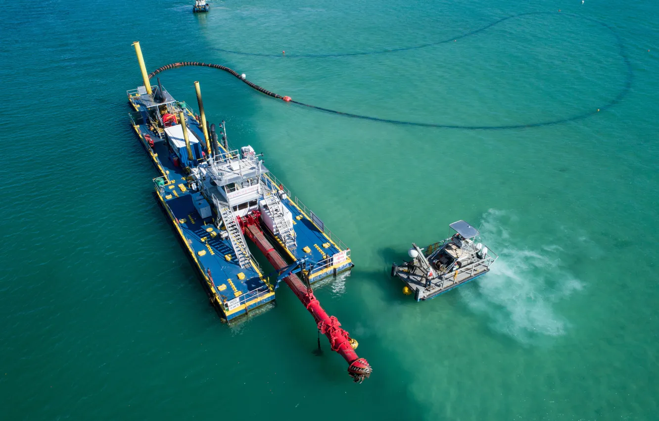 Photo wallpaper ship, Dredger, driller
