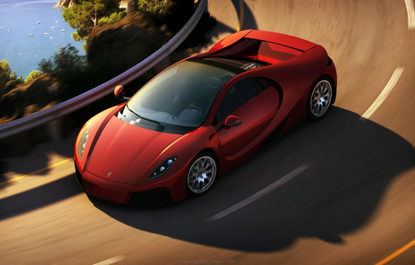 Photo wallpaper track, turn, supercar, in motion, gta spano