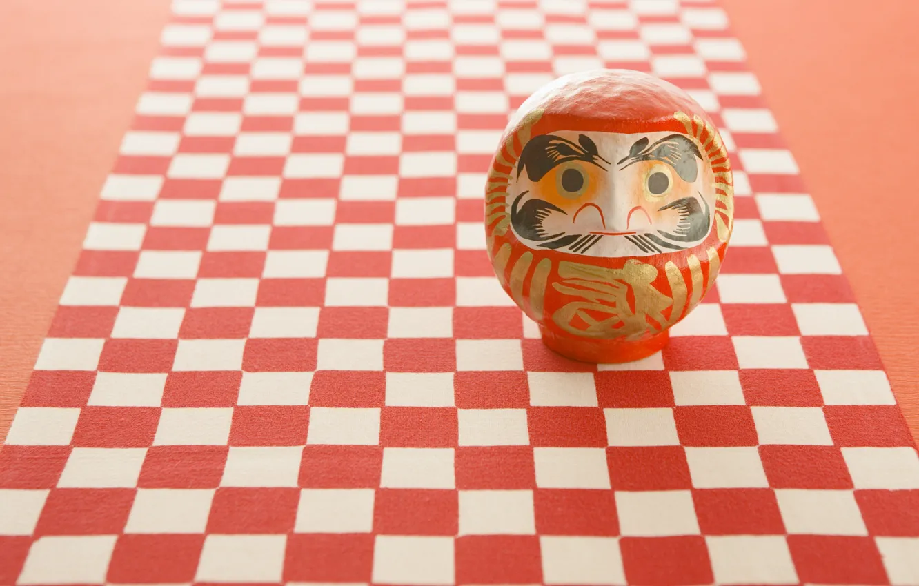 Photo wallpaper happiness, red, Japan, gold, daruma, folk traditions, traditional doll, making wishes