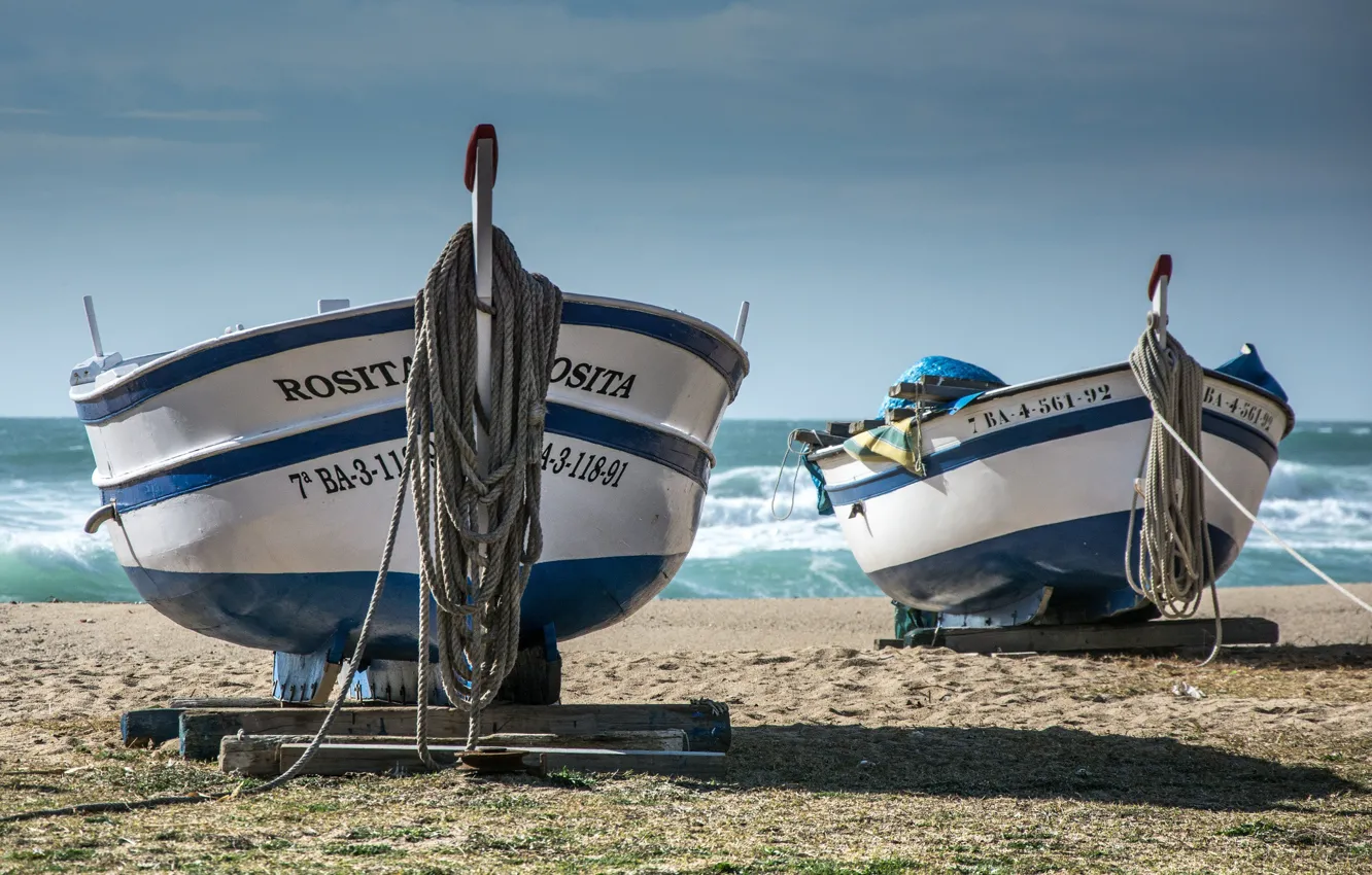 Photo wallpaper sea, shore, boat