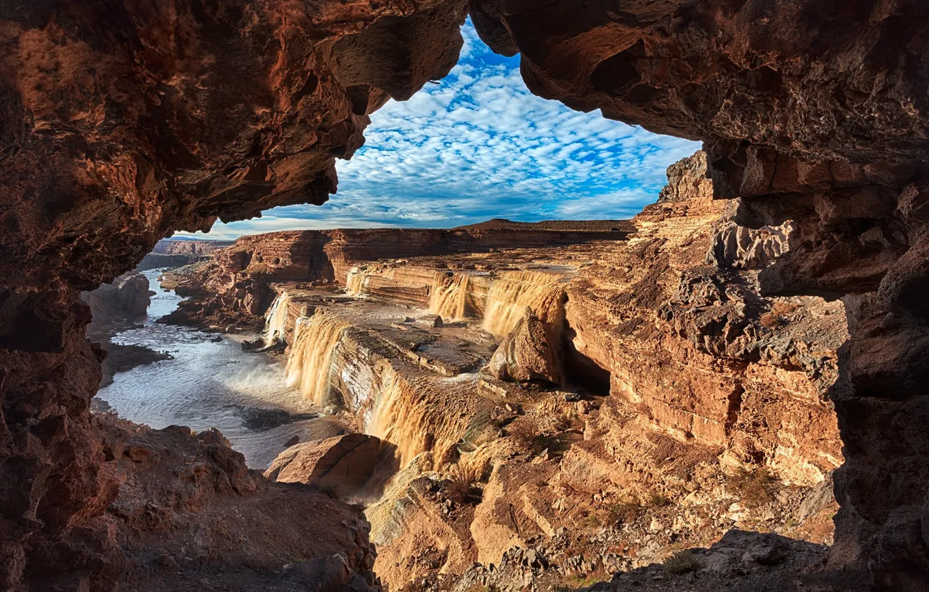 Photo wallpaper landscape, nature, rocks, beauty, window