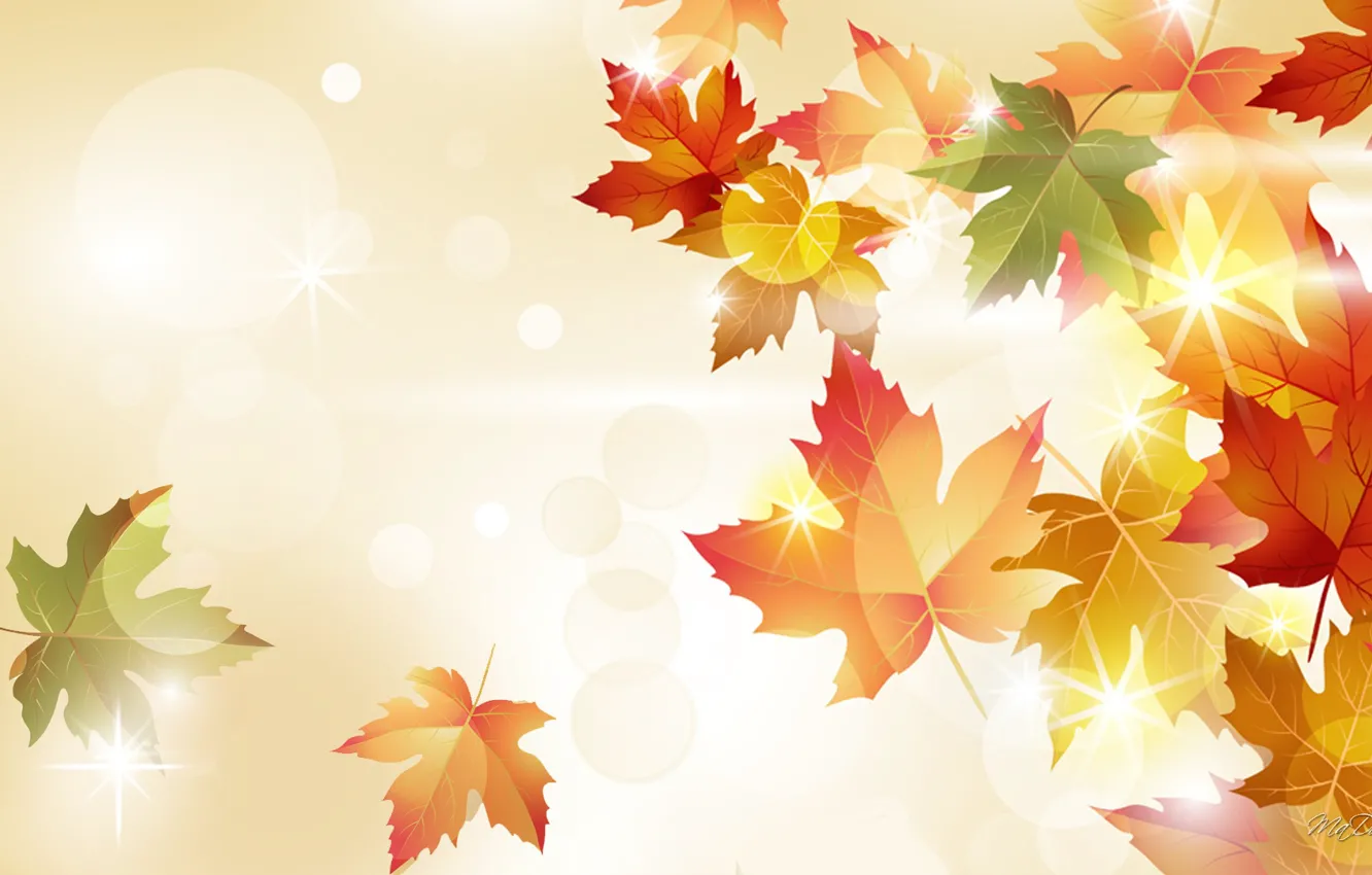 Photo wallpaper autumn, leaves, light, nature