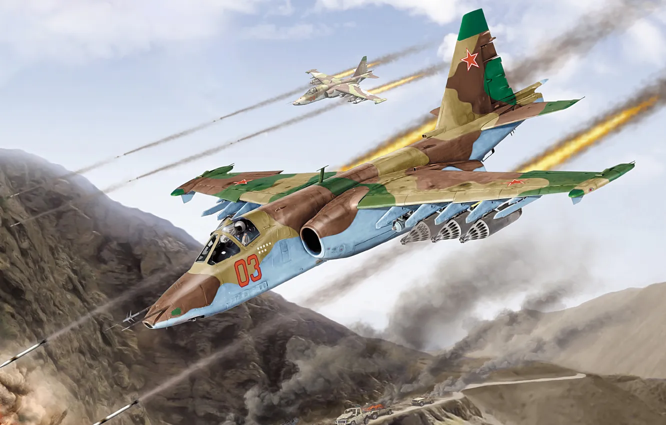 Photo wallpaper USSR, attack, Su-25, Combat aviation