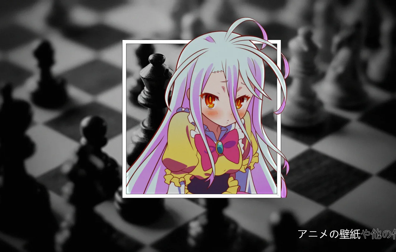 Photo wallpaper girl, anime, chess, shiro, no game no life, Shiro, madskillz