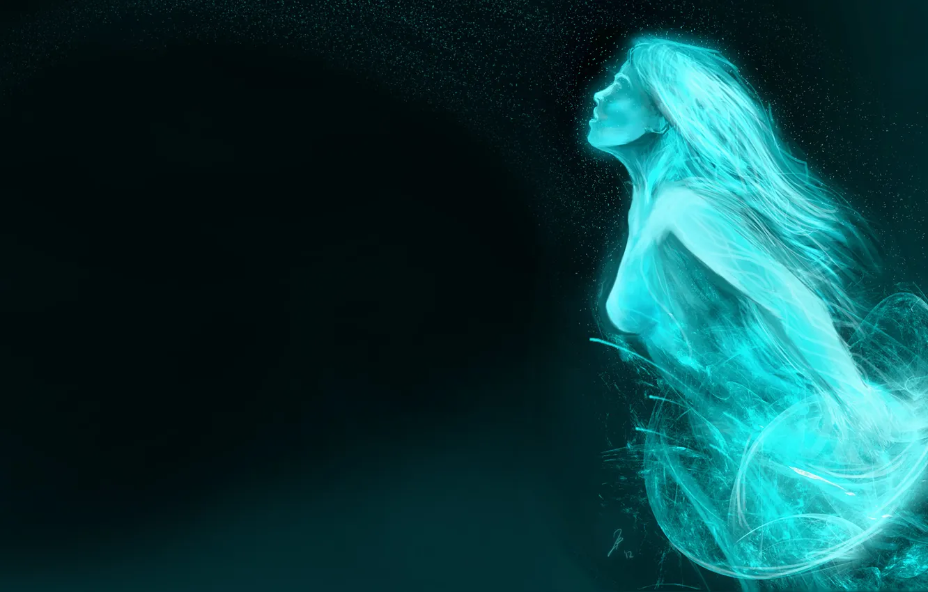 Photo wallpaper girl, face, fiction, glow, art, profile