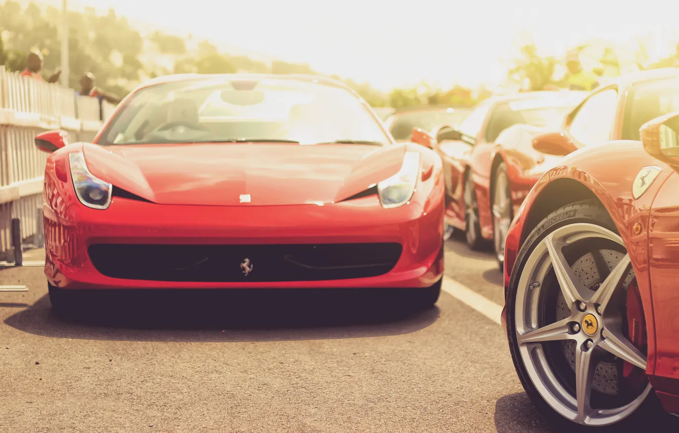 Photo wallpaper car, auto, red, red, sports car, ferrari, Ferrari