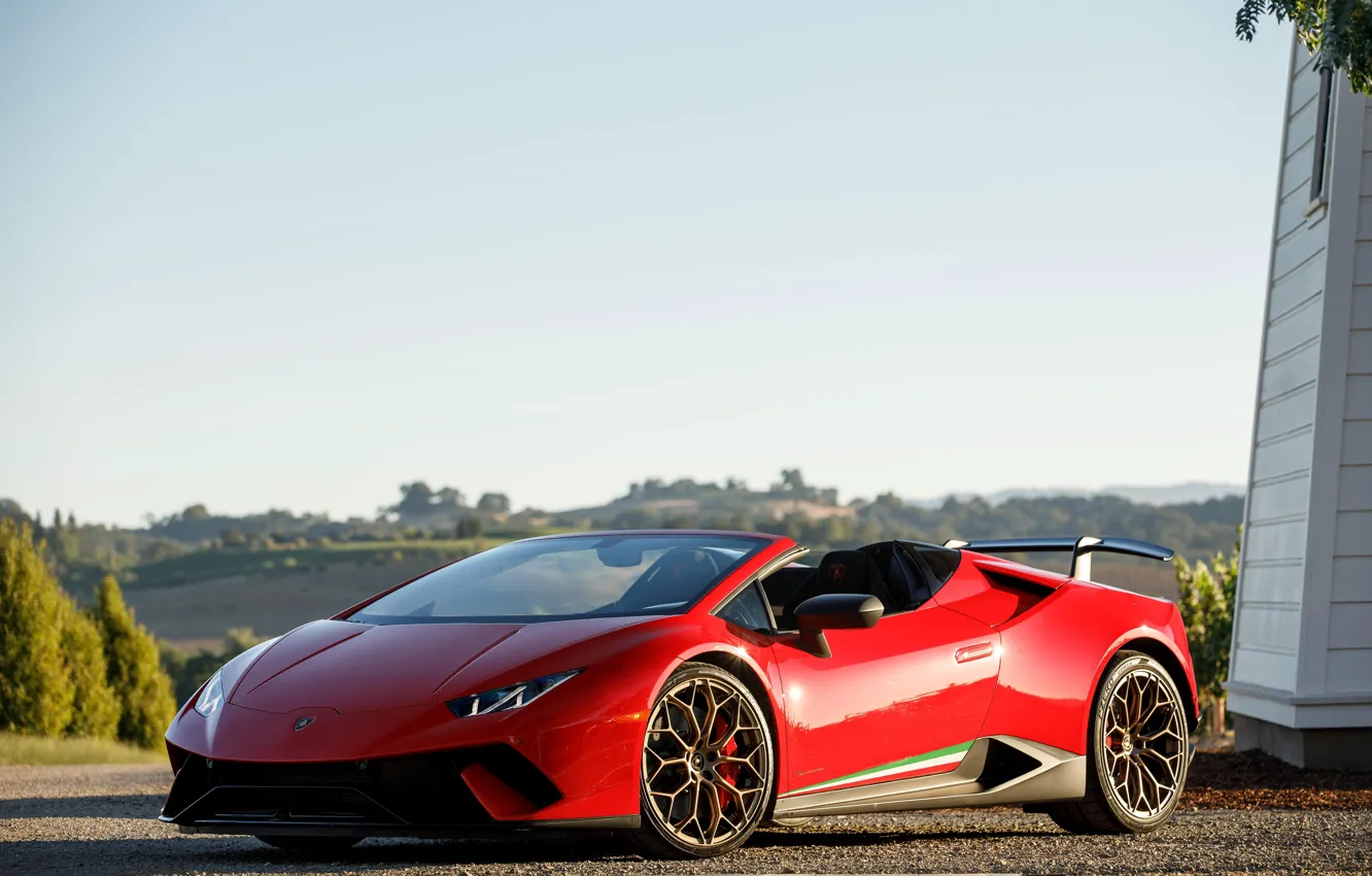 Photo wallpaper Lamborghini, supercar, Spyder, 2018, Performante, Huracan, North America version