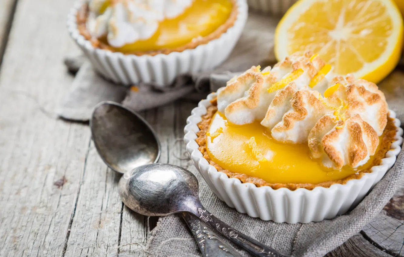 Photo wallpaper lemon, meringue, tart
