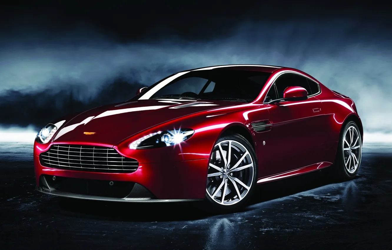Photo wallpaper red, background, Aston Martin, supercar, the front, Aston Martin, spec.version, Vantazh