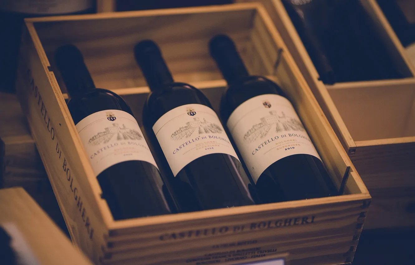 Photo wallpaper wine, bottle, three