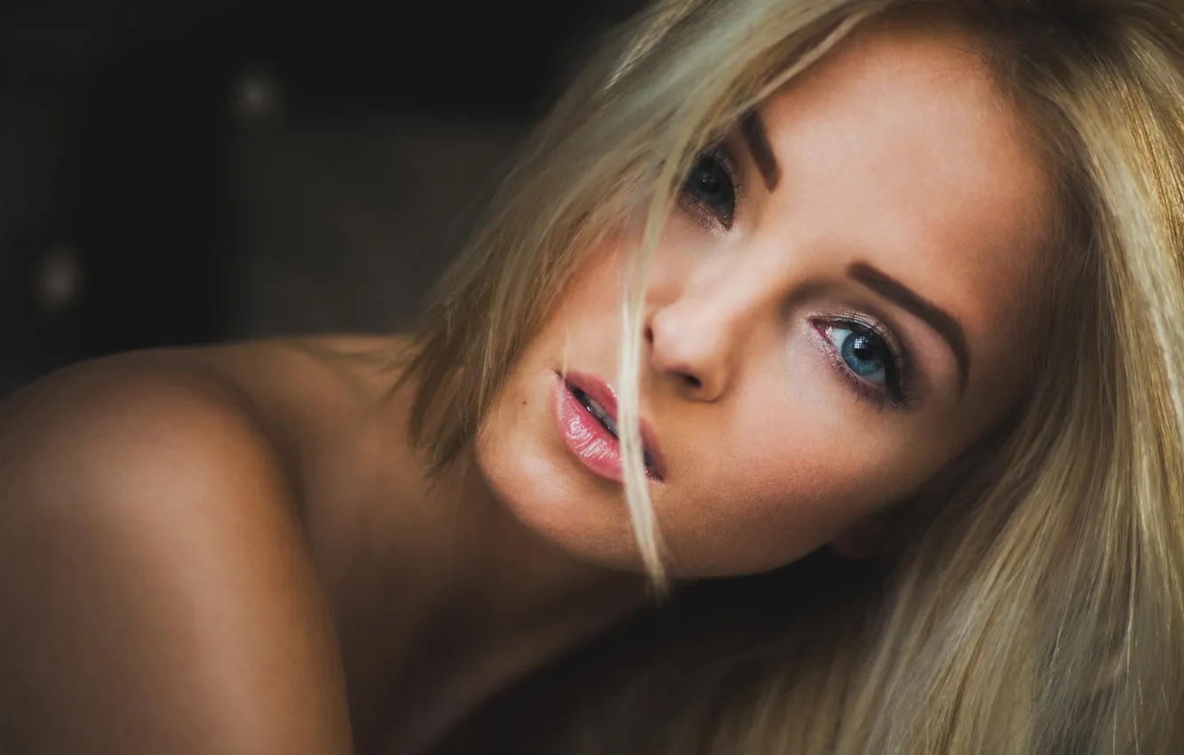 Photo wallpaper look, model, portrait, makeup, hairstyle, blonde, beauty, bokeh